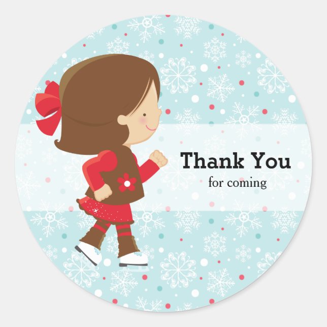 Ice Skating Classic Round Sticker (Front)