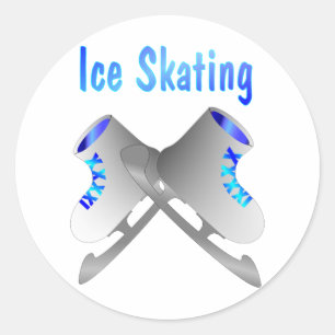Ice Skating Classic Round Sticker