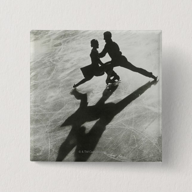 Ice Skating Couple 15 Cm Square Badge (Front)