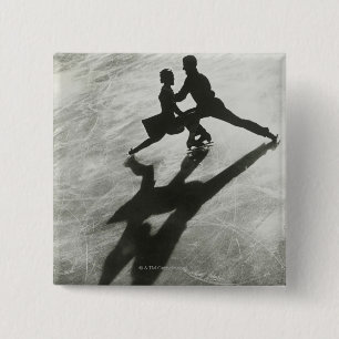 Ice Skating Couple 15 Cm Square Badge