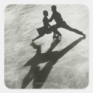 Ice Skating Couple Square Sticker