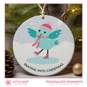 Ice Skating Customisable Photo Ceramic Ornament