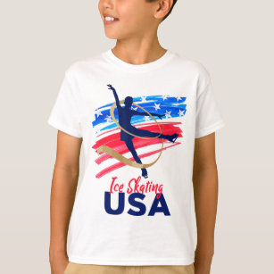 Ice Skating Dance Support the Team USA Flag T-Shirt