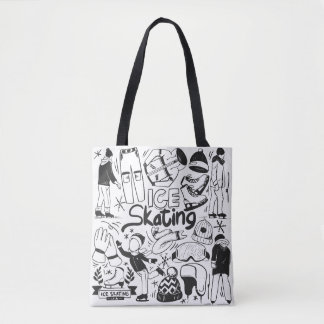Ice Skating doodle style Tote Bag