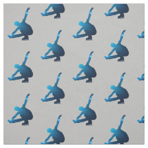 Ice skating fabric - Male figure skater blue star