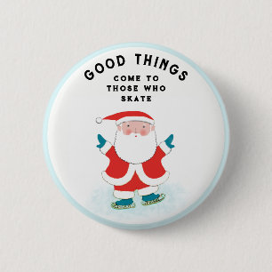 Ice Skating Figure Skater Holiday Gift 6 Cm Round Badge