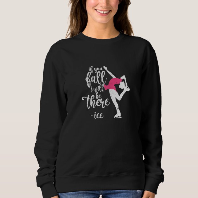 Ice Skating Figure Skater Skates Distressed Sweatshirt (Front)