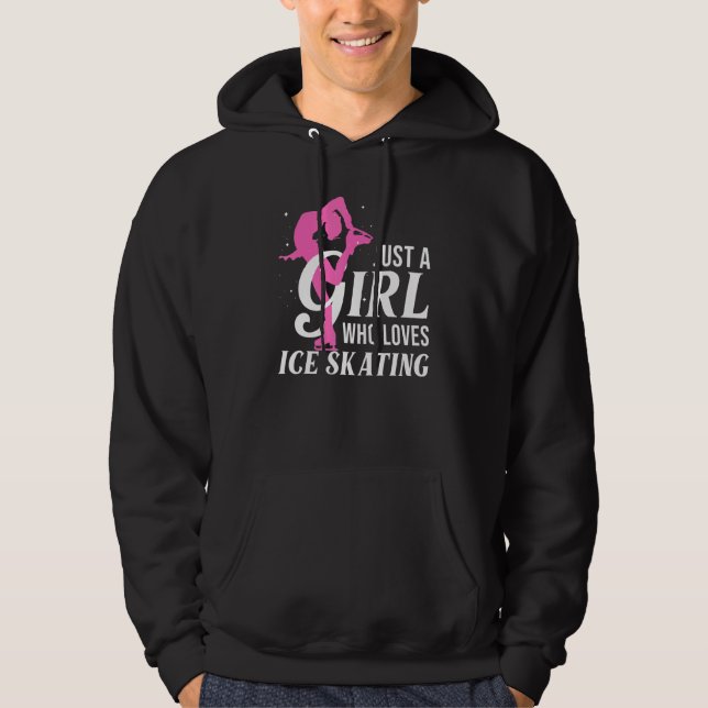 Ice Skating  For Girls Women Skater Figure Skating Hoodie (Front)