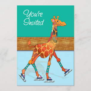 Ice Skating Giraffe at the Rink Invitation