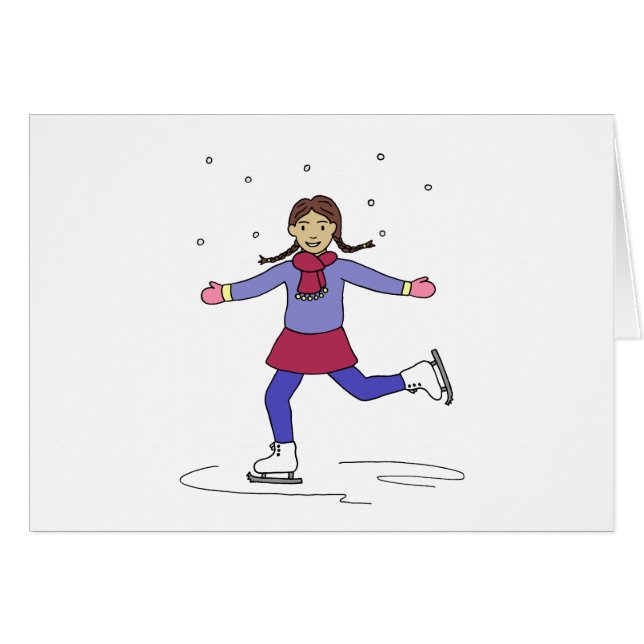Ice Skating Girl Figure Skater (Front Horizontal)