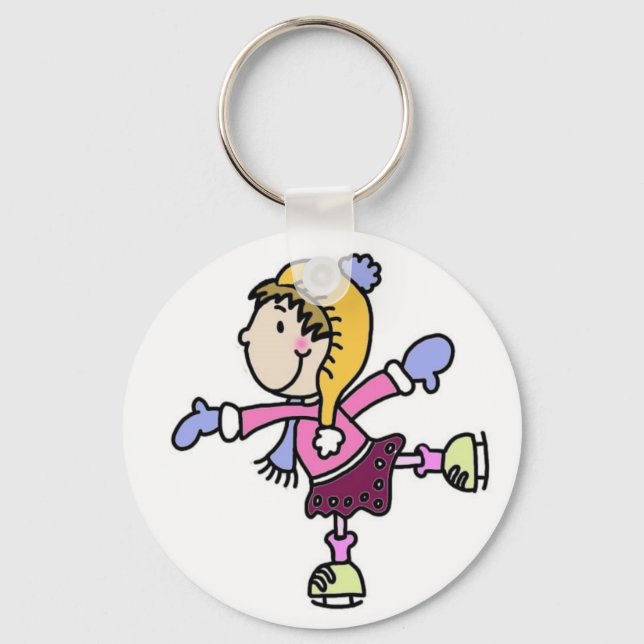 Ice Skating Girl Key Ring (Front)