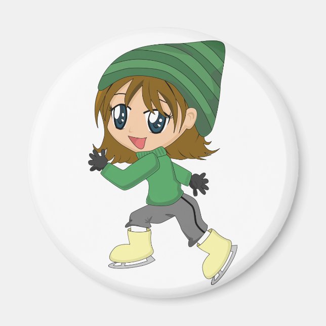 Ice-skating Girl Magnet (Front)