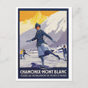 Ice Skating Girl on Chamonix-Mont Blanc Region Postcard