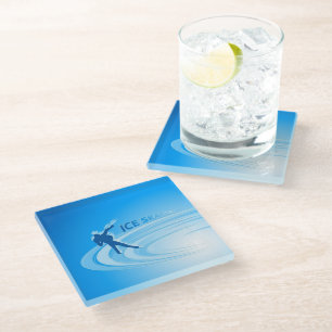Ice Skating Glass Coaster