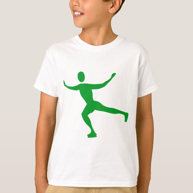 Ice Skating - Grass Green T-Shirt (Front)