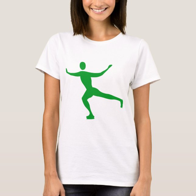 Ice Skating - Grass Green T-Shirt (Front)