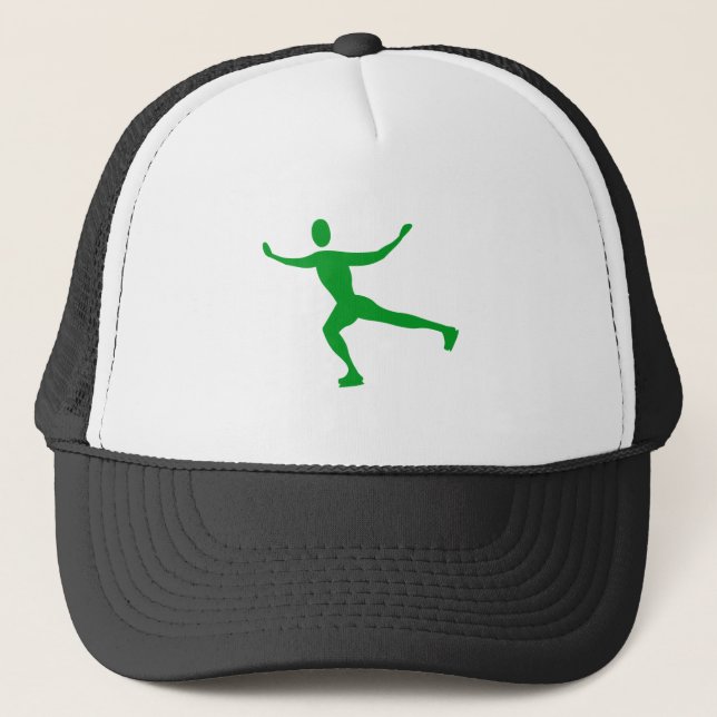 Ice Skating - Grass Green Trucker Hat (Front)
