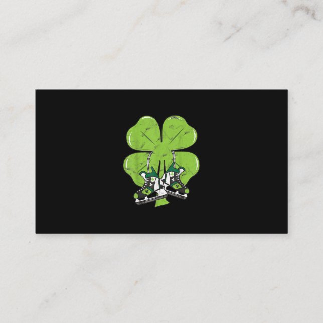 Ice Skating Hockey St Patricks Day Love Goalie Business Card (Front)