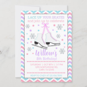 Ice skating lace up your skates girl invite. invitation