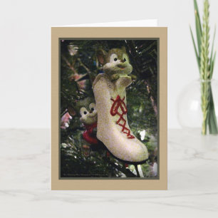 Ice Skating Mice Ornament Card