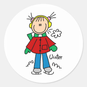 Ice Skating On A Cold Winter Day Sticker
