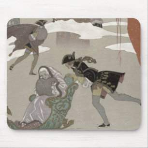 Ice Skating on the Frozen Lake, illustration for Mouse Pad