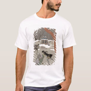Ice Skating on the Frozen Lake, illustration for T-Shirt