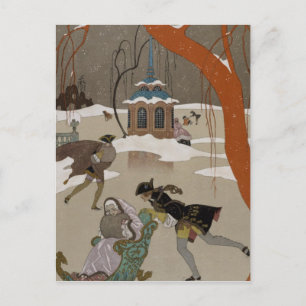Ice Skating on the Frozen Lake Postcard