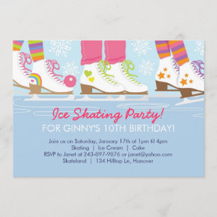 Ice Skating Party for Girls Invitation