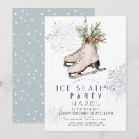 Ice Skating Party Frozen Snowflake White Birthday