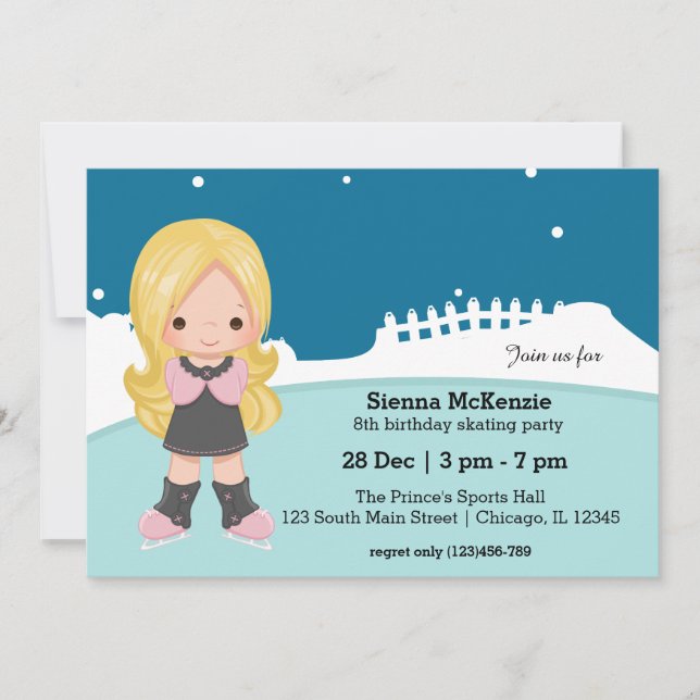 Ice Skating party Invitation (Front)