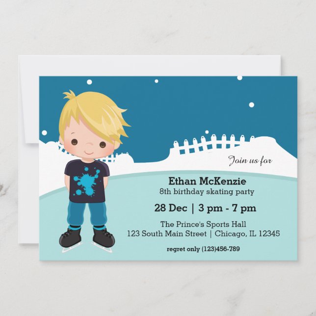 Ice Skating party Invitation (Front)