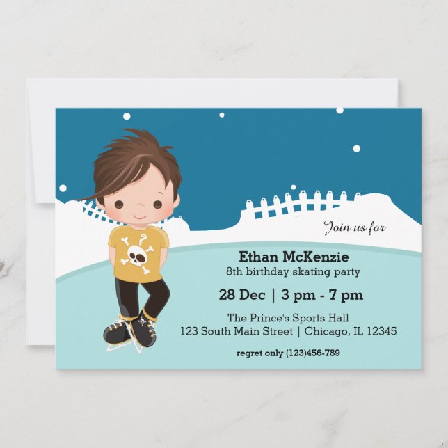 Ice Skating party Invitation (Front)