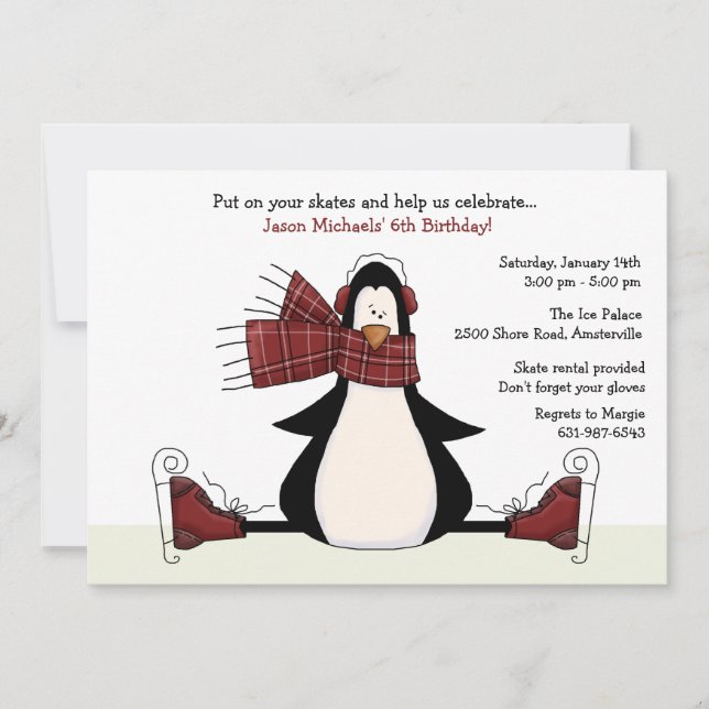 Ice Skating Party Invitation (Front)