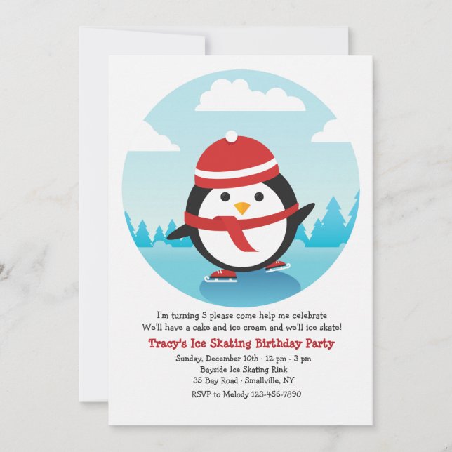 Ice Skating Party Invitation (Front)
