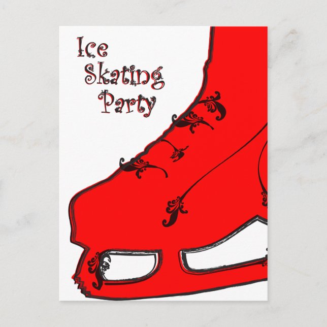 ice skating party paisley invitation (Front)