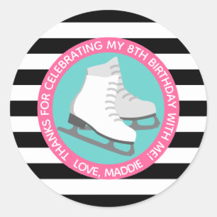 Ice Skating Party Treat Bag Stickers Party Favours