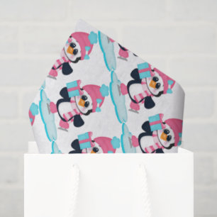 Ice skating Penguin Christmas tissue paper