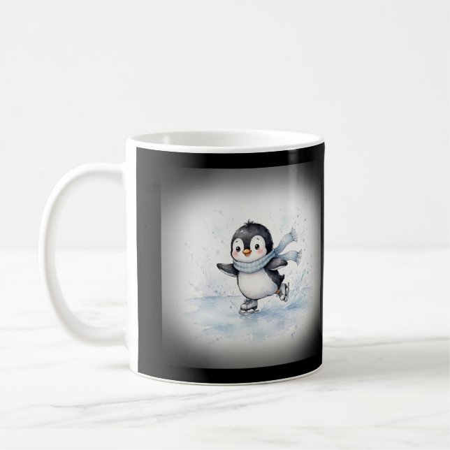 Ice Skating Penguin Coffee Mug (Left)