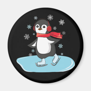 Ice Skating Penguin Magnet
