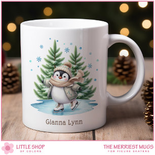 Ice Skating Penguin Personalised Coffee Mug