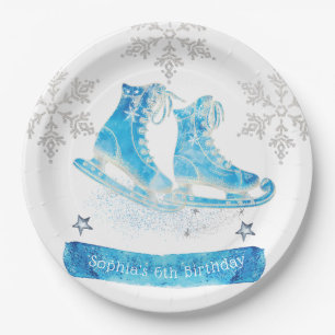 Ice Skating Personalised Birthday Paper Plate