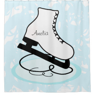 Ice Skating Personalised Shower Curtain