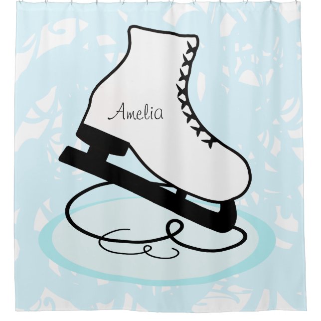 Ice Skating Personalised Shower Curtain (Front)