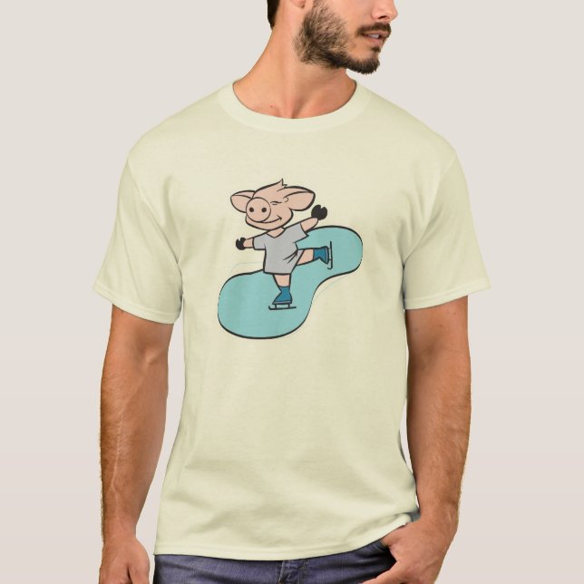 ice skating pig T-Shirt (Front)