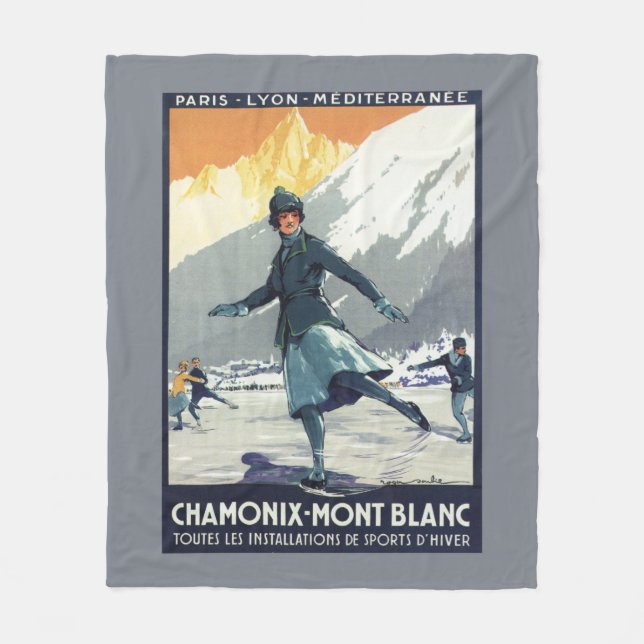 Ice Skating - PLM Olympic Promo Poster Fleece Blanket (Front)