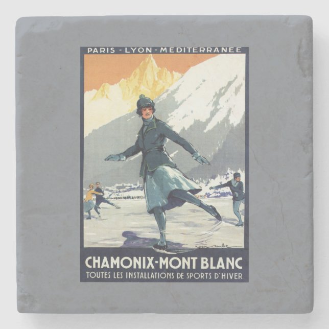 Ice Skating - PLM Olympic Promo Poster Stone Coaster (Front)