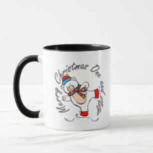 Ice Skating Polar Bear Christmas Mug