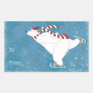 Ice Skating Polar Bear Sticker