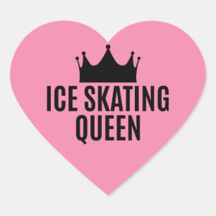 Ice Skating Queen - Ice Skating  Heart Sticker